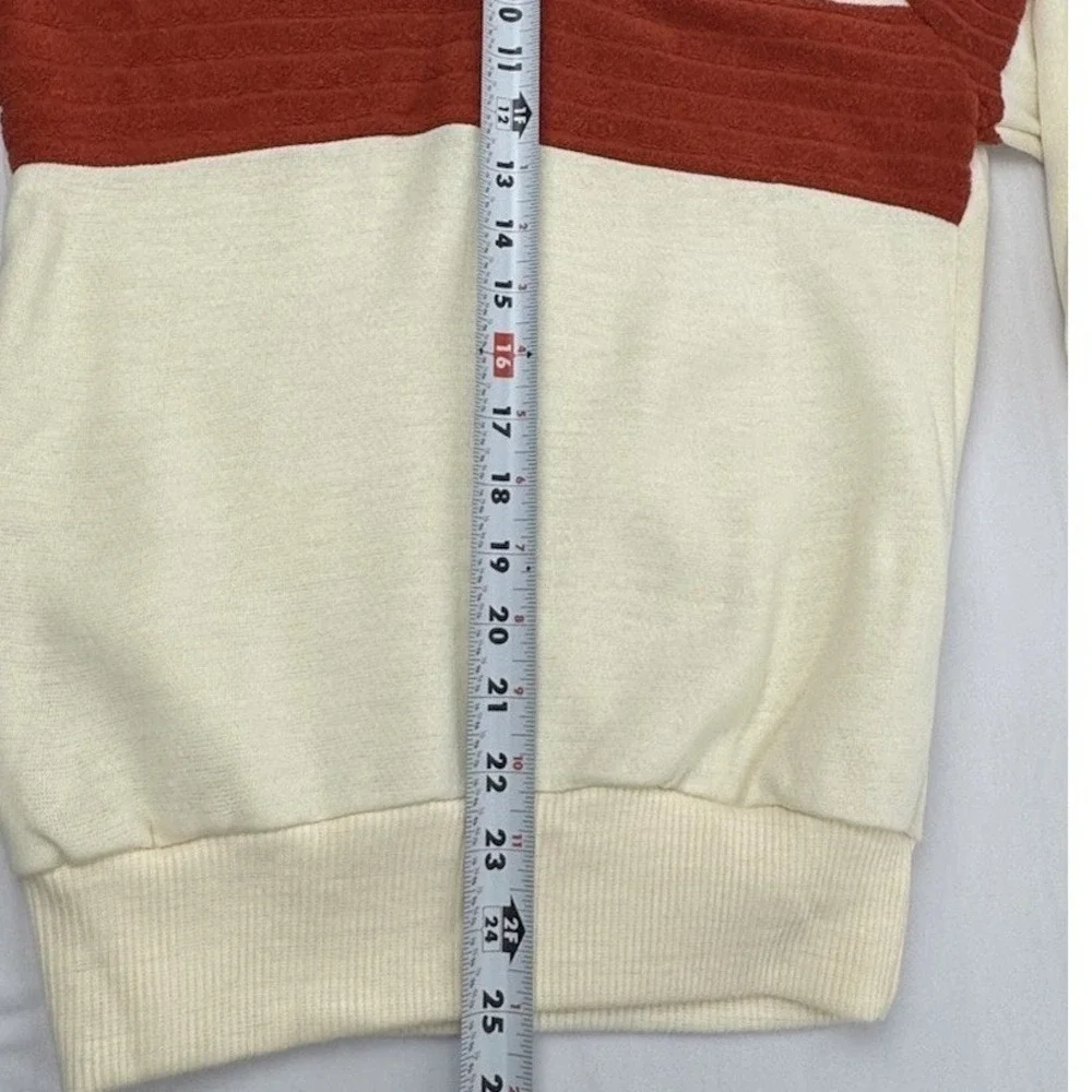VTG‎ 70's Cream Rust Collared Sweater Hipster Disco Retro Dad A Trifle Bit XS/S